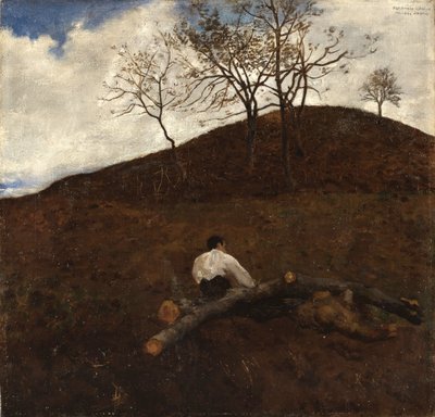 花の丘のある春の風景 作： Károly Ferenczy